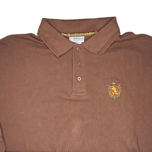 Walt Disney World Men's Brown Ribbed Polo Mickey Mouse Embroidered Size XL‎ - Picture 1 of 7